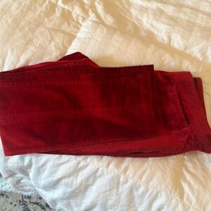 Anthropologie Red Velvet High-Rise The Essential Slim Pants 8